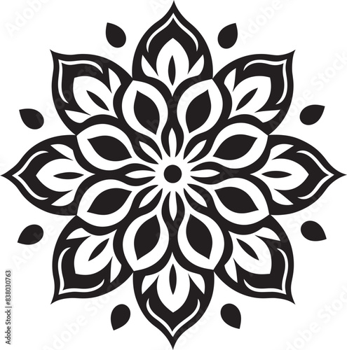 Retro Mandala Symbol Vintage Vector Art Minimalist Mandala Pattern Icon Geometric Emblem