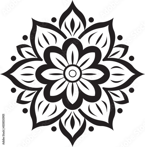 Modern Mandala Emblem Abstract Design Retro Mandala Pattern Emblem Vintage Symbol