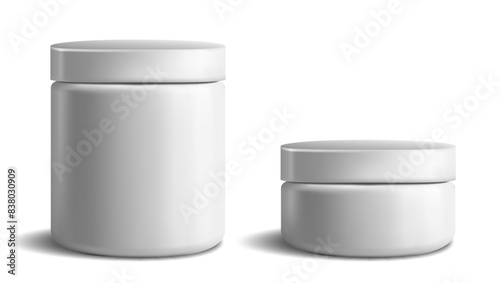 Round Clear Plastic Cosmetic Cream Jar Mockup
