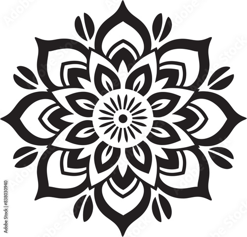 Retro Mandala Badge Vintage Emblem Design Minimalist Mandala Symbol Geometric Vector Design