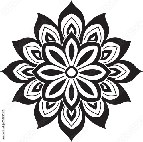 Stylish Floral Mandala Badge Elegant Pattern Vintage Mandala Logo Retro Vector Emblem