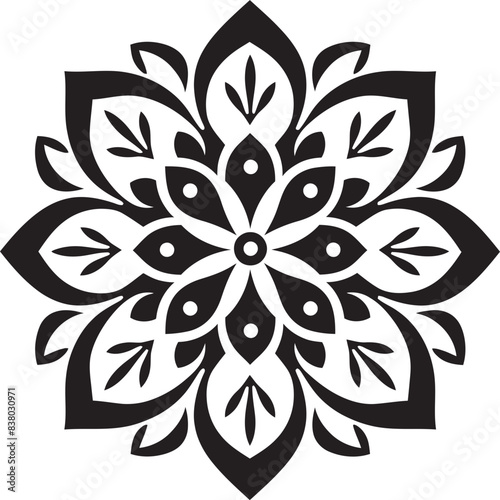 Elegant Floral Mandala Icon Stylish Badge Retro Mandala Logo Vintage Emblem