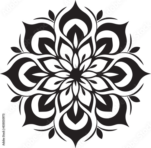 Minimalist Mandala Pattern Icon Geometric Design Abstract Mandala Emblem Intricate Floral Vector