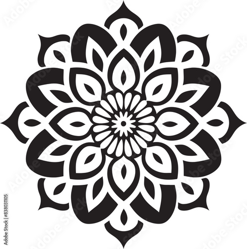 Stylish Mandala Emblem Elegant Symbol Vintage Mandala Design Retro Floral Emblem