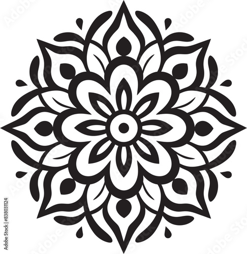 Vintage Mandala Symbol Retro Floral Emblem Geometric Mandala Pattern Icon Minimalistic Emblem