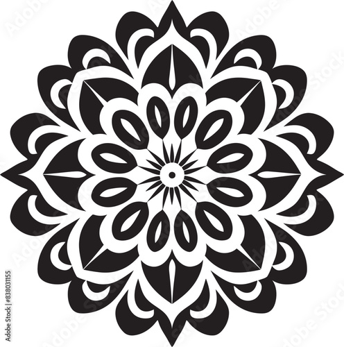 Mandala Circle Icon Geometric Emblem Vintage Mandala Pattern Retro Vector Design