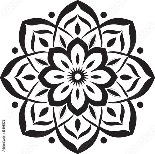Retro Mandala Pattern Emblem Vintage Emblem Minimalist Mandala Symbol Geometric Vector