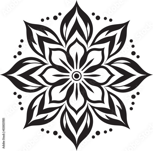 Minimalist Mandala Symbol Geometric Vector Abstract Mandala Emblem Intricate Floral Vector