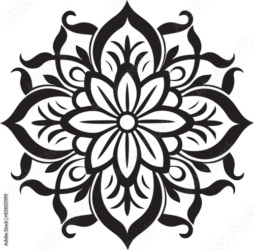 Elegant Floral Mandala Icon Stylish Vector Badge Retro Mandala Pattern Emblem Vintage Emblem