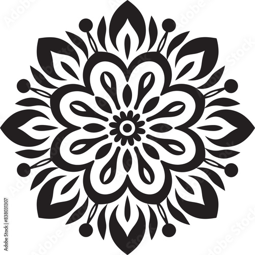 Vintage Mandala Symbol Retro Badge Design Artistic Floral Mandala Icon Intricate Vector Pattern