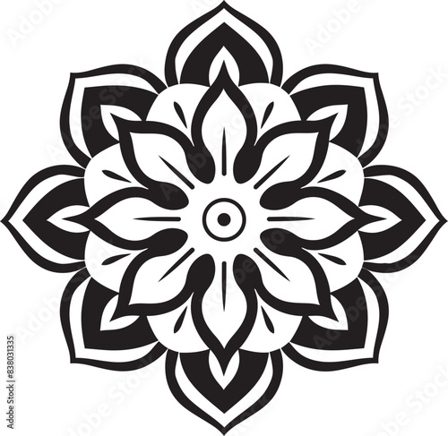 Artistic Floral Mandala Icon Intricate Vector Pattern Modern Mandala Emblem Geometric Floral Symbol