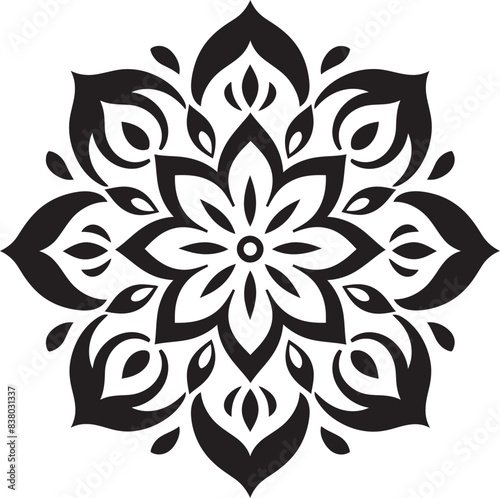 Stylish Floral Mandala Icon Abstract Vector Art Retro Mandala Symbol Vintage Logo