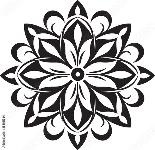 Minimalist Mandala Pattern Emblem Abstract Emblem Retro Floral Mandala Symbol Vintage Vector Art