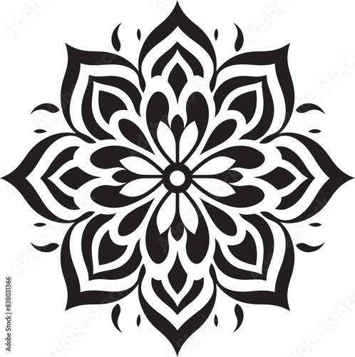 Intricate Floral Mandala Icon Stylish Emblem Elegant Mandala Logo Artistic Vector Graphic