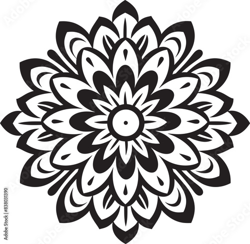 Retro Mandala Emblem Vintage Emblem Design Minimalist Floral Mandala Icon Geometric Pattern