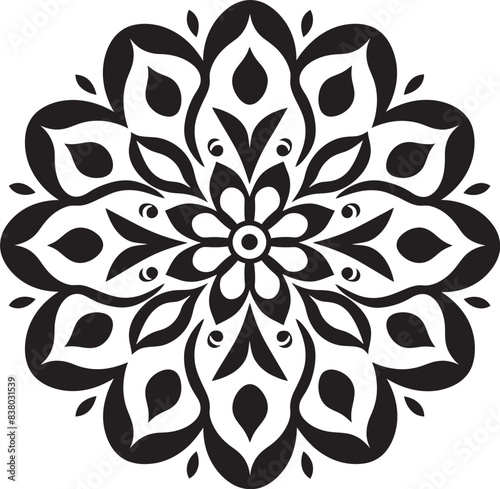 Abstract Floral Mandala Design Intricate Emblem Stylish Mandala Emblem Elegant Pattern