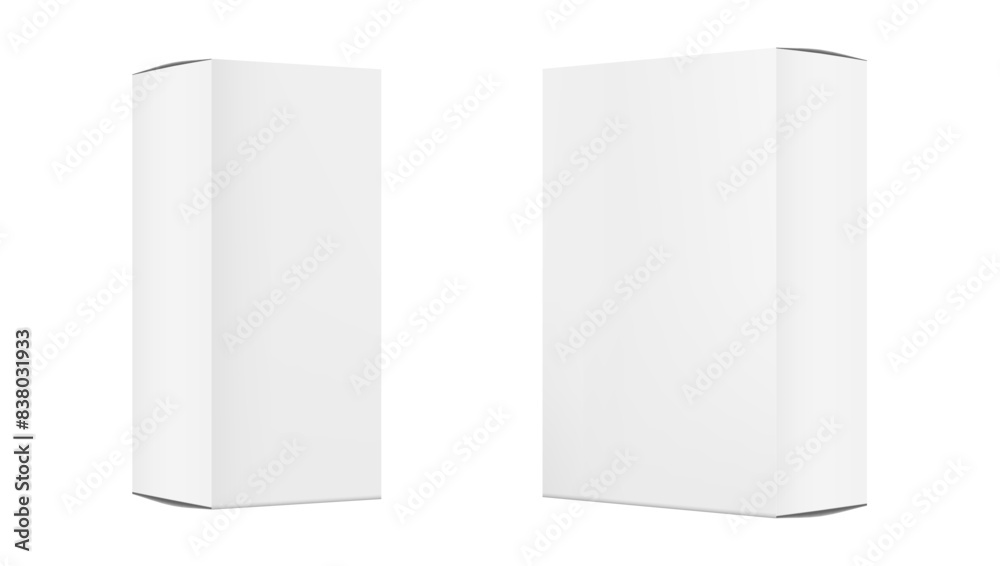 3D Two Blank Cardboard Packaging Boxes Mockup 3D Two Blank Cardboard Packaging Boxes Mockup
