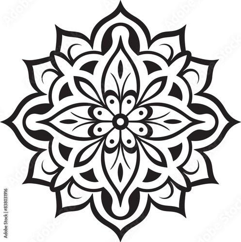 Floral Mandala Icon Retro Vector Badge Mandala Circle Logo Elegant Emblem