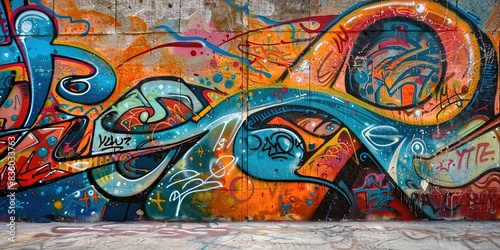 graffiti art on street wall grungy messy artful urban landscape