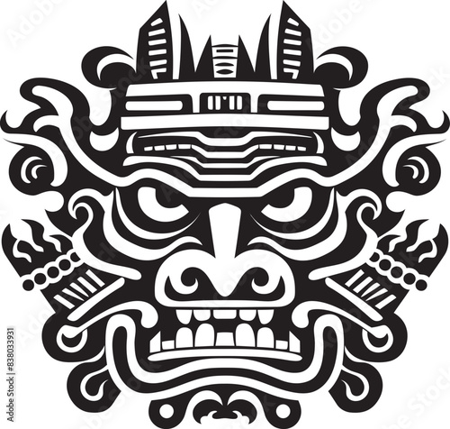 Dragon Head Illustration Iconic Artwork Frontal Dragon Head Icon Fantasy Symbol
