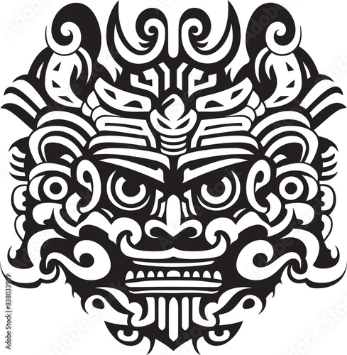 Front View Dragon Head Icon Iconic Design Dragon Head Art Detailed Emblem
