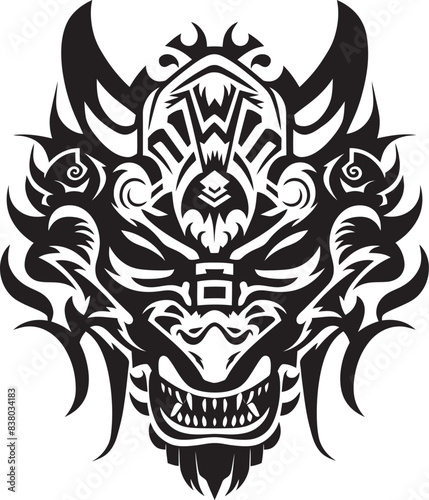 Legendary Creature Badge Front View Dragon Graphic Dragon Head Symbol Mythical Fantasy Design
