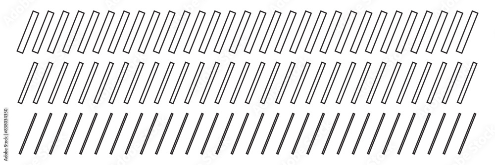 Slash line. Border with diagonal lines. Angle of tilt stripes. Black pattern of footer isolated on white background. Vector. Slash line. Border with diagonal lines. Angle of tilt stripes. Black pattern of footer isolated on white background. Vector.