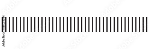 Slash line. Border with diagonal lines. Angle of tilt stripes. Black pattern of footer isolated vector on white background.