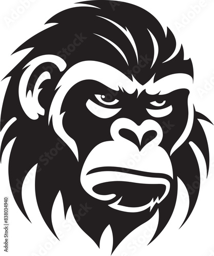 Ape Head Icon Vector Graphic Design Funky Monkey Symbol Cartoon Artwork