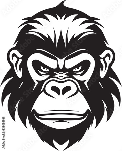 Funky Monkey Icon Graphic Emblem Ape Character Badge Funky Design