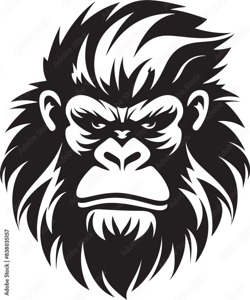 Fototapeta premium Ape Head Logo Vector Illustration Funky Monkey Icon Graphic Design