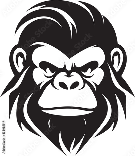 Cartoon Ape Icon Funky Style Funky Ape Badge Character Design