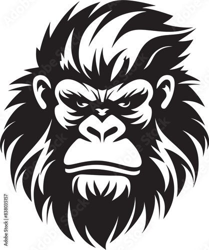 Ape Head Logo Vector Illustration Funky Monkey Icon Graphic Design