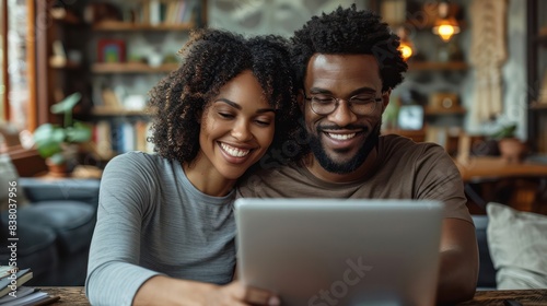 Wallpaper Mural Happy black couple reviewing their life insurance policy documents Torontodigital.ca
