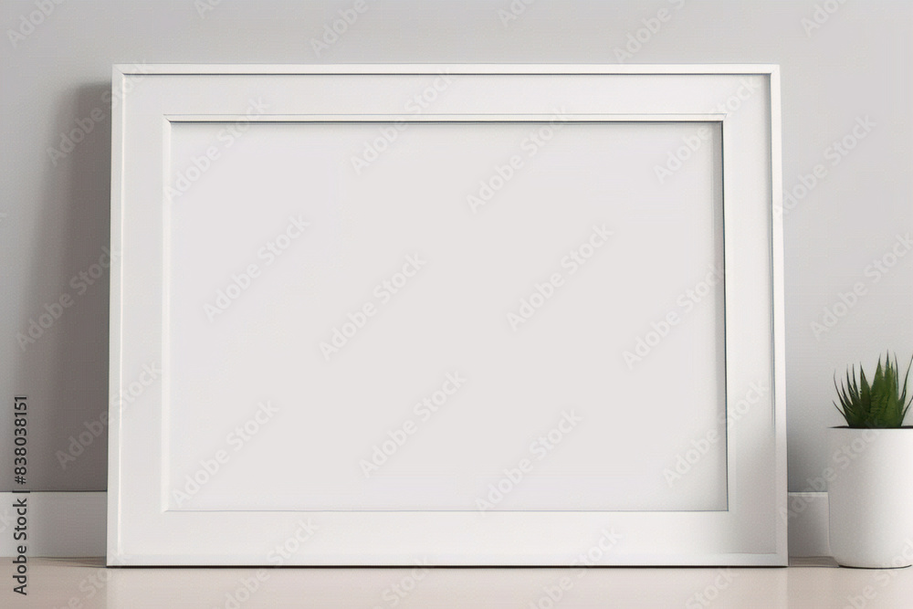 Diseño interior escandinavo de sala de estar con consola de madera, anillos en la pared, marco de póster simulado, flores en jarrón y elegantes accesorios personales Diseño interior escandinavo de sala de estar con consola de madera, anillos en la pared, marco de póster simulado, flores en jarrón y elegantes accesorios personales