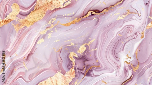Abstract background of marble slab with interweaving mauve and gold