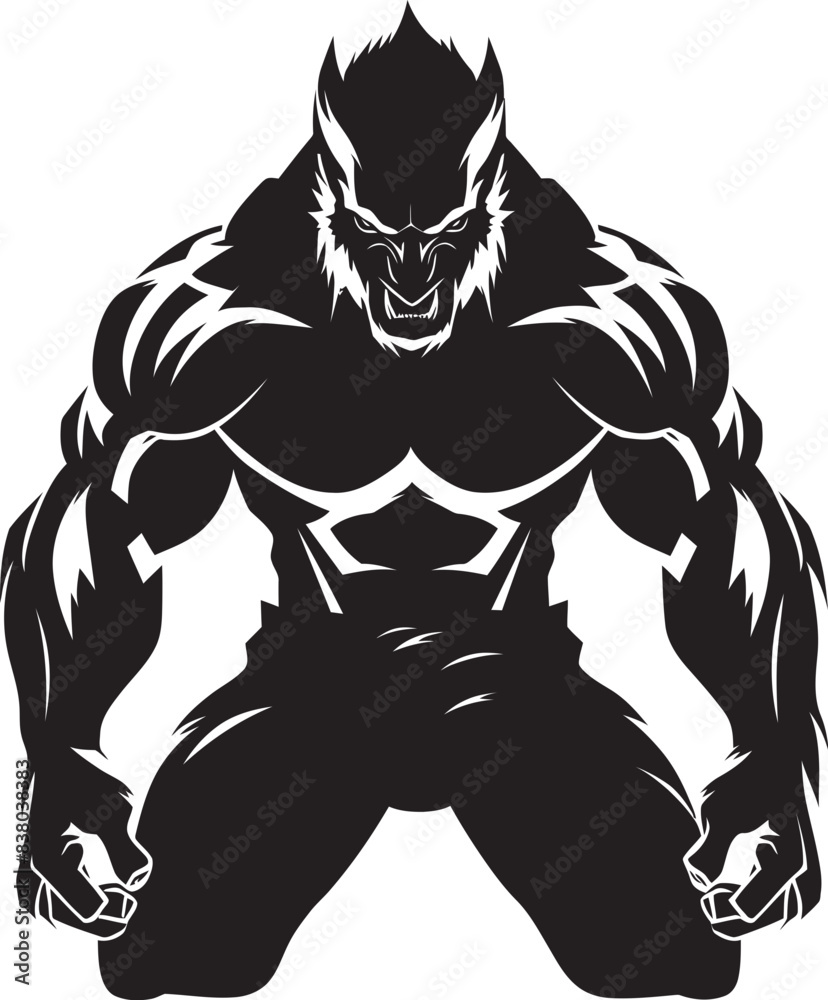 Fototapeta premium Alpha Predator Wolf Logo Predatory Icon Massive Alpha Wolf Design Vector Graphic