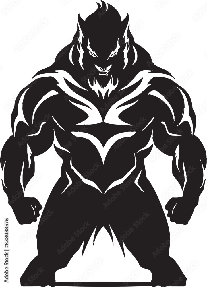 Fototapeta premium Predatory Beast Logo Vector Illustration Alpha Pack Leader Symbol Predatory Icon