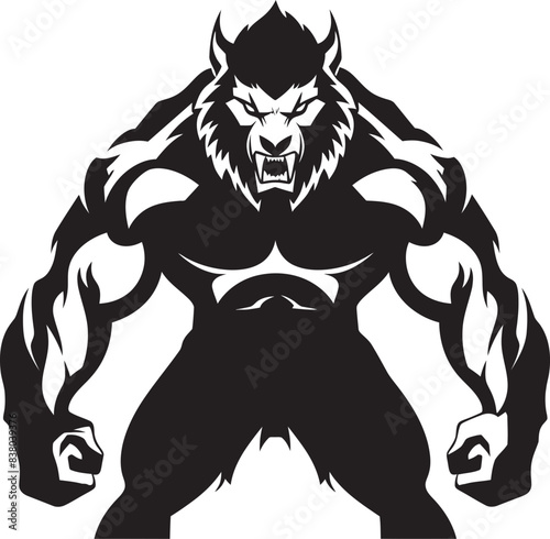Stealthy Hunter Wolf Logo Predator Design Night Stalker Wolf Icon Vector Illustration