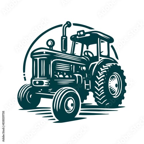 tractor logo design template. silhouette of a tractor illustration vector