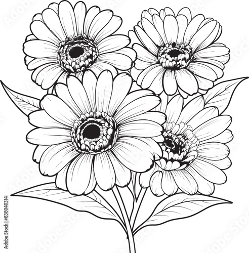 Blooming Beauty Elegant Gerbera Icon Graphic Floral Elegance Stylish Gerbera Vector Logo Art