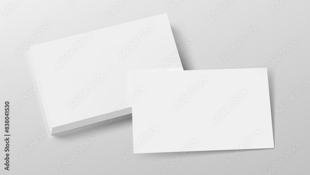 3D Business Cards Stack Isolated On White Back 3D Business Cards Stack Isolated On White Back