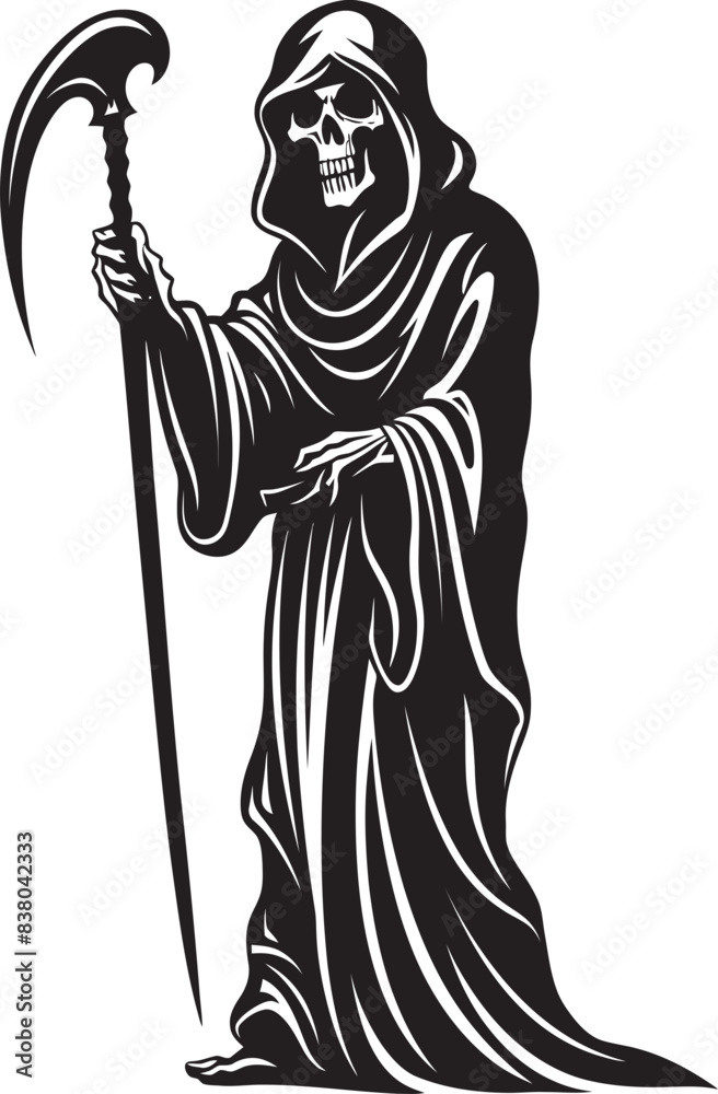 Cheerful Grim Reaper Fun Vector Logo Playful Reaper Cute Doodle Icon Cheerful Grim Reaper Fun Vector Logo Playful Reaper Cute Doodle Icon