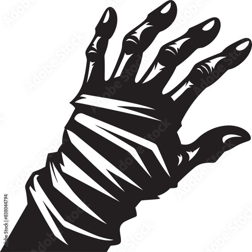 Ghastly Mummy Hand Horror Logo Graphic Unsettling Mummy Hand Vector Icon Art