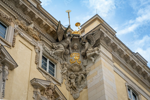 Photography Berlin, Germany - June 02, 2024: Details of the facade of the Berlin Palace loca