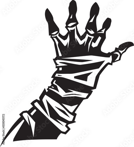 Terrifying Mummy Hand Horror Icon Design Gruesome Mummy Hand Vector Graphic Logo