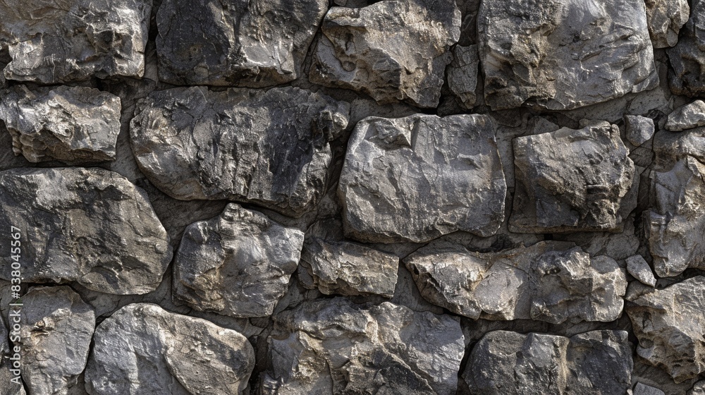 High-resolution gray stone wall texture. Rough surface with natural stone pattern. Perfect for backgrounds, construction and design projects.