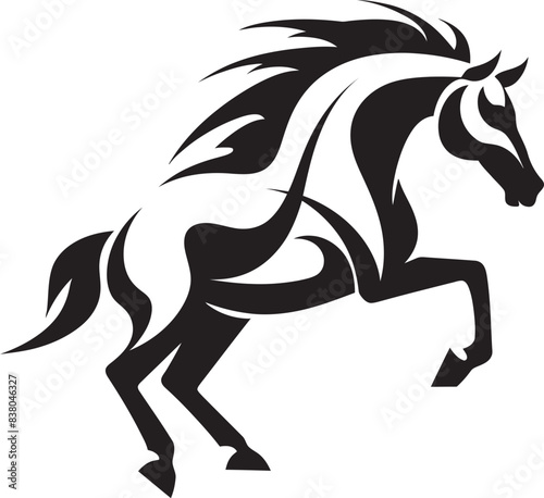 Dynamic Equine Emblem Icon Art Graceful Horse Logo Graphic Design