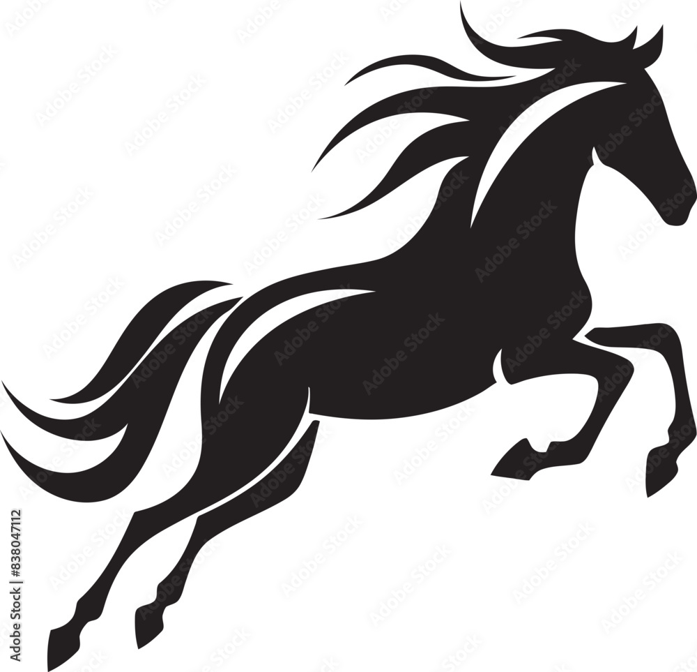 Fototapeta premium Dynamic Stallion Emblem Logo Graphic Graceful Horse Logo Vector Design