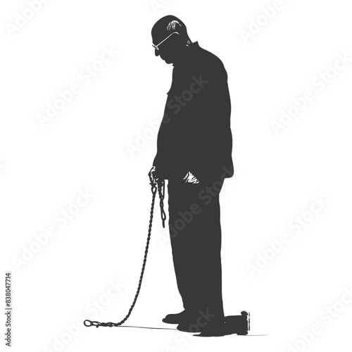 Chained Silhouette: Subservience, Depression, or Restraint of a Business Man.